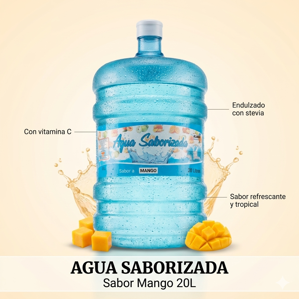 Agua Saborizada Sabor Mango Botellón 20 Litros