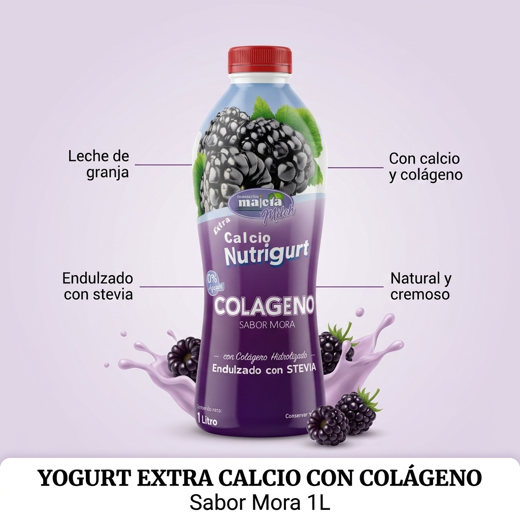 Yogurt con Colágeno y Calcio Sabor Mora