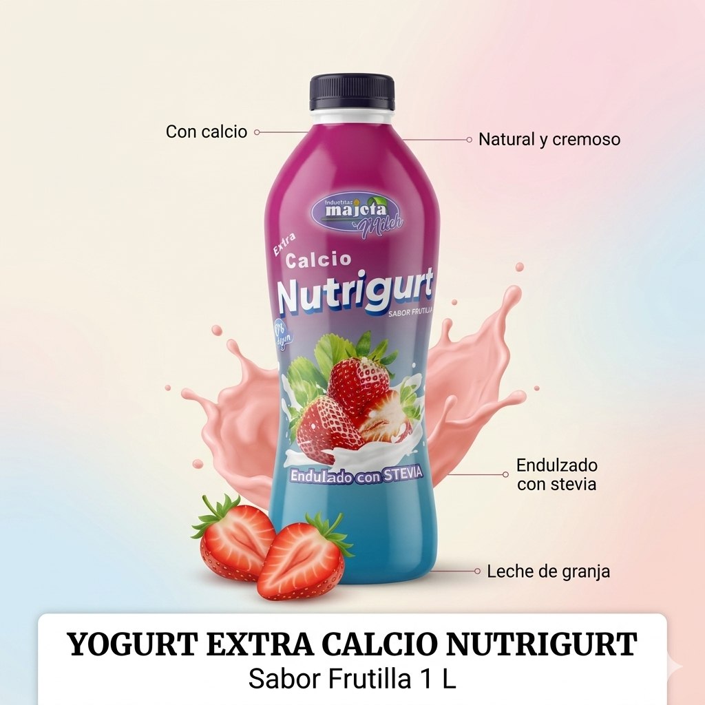 Yogurt Extra Calcio Sabor Frutilla 1 Litro