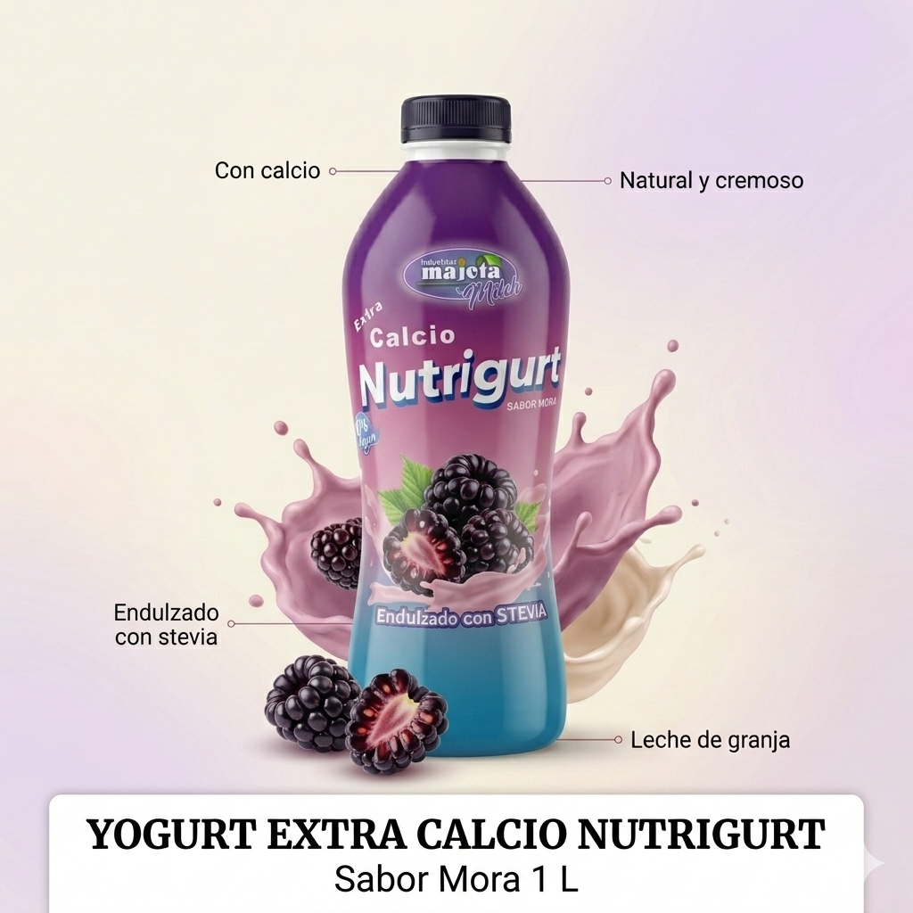 Yogurt Extra Calcio Sabor Mora 1 Litro