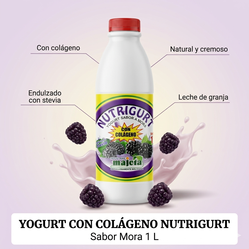 Yogurt con Colágeno Sabor Mora 1 Litro