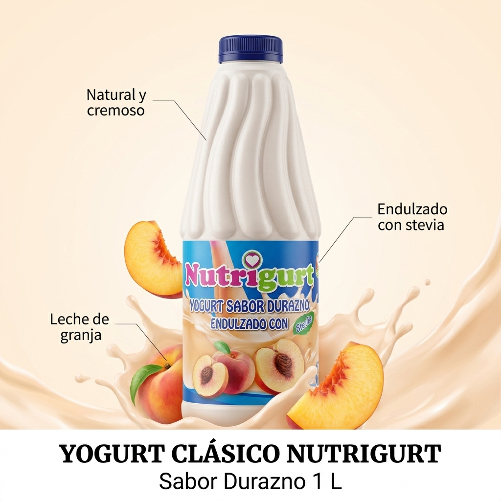 Yogurt Clásico Sabor Durazno 1 Litro